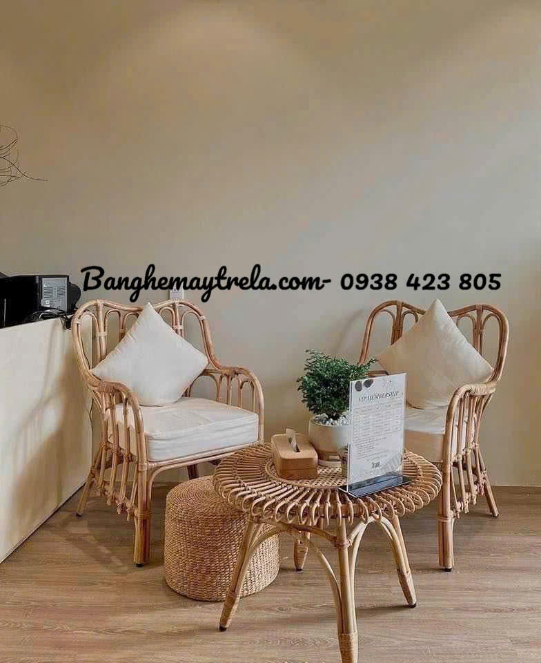 Bộ bàn ghế mây tre đan phòng ngủ